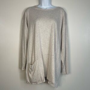 Purejill Casual Cream Long Sleeve Tunic